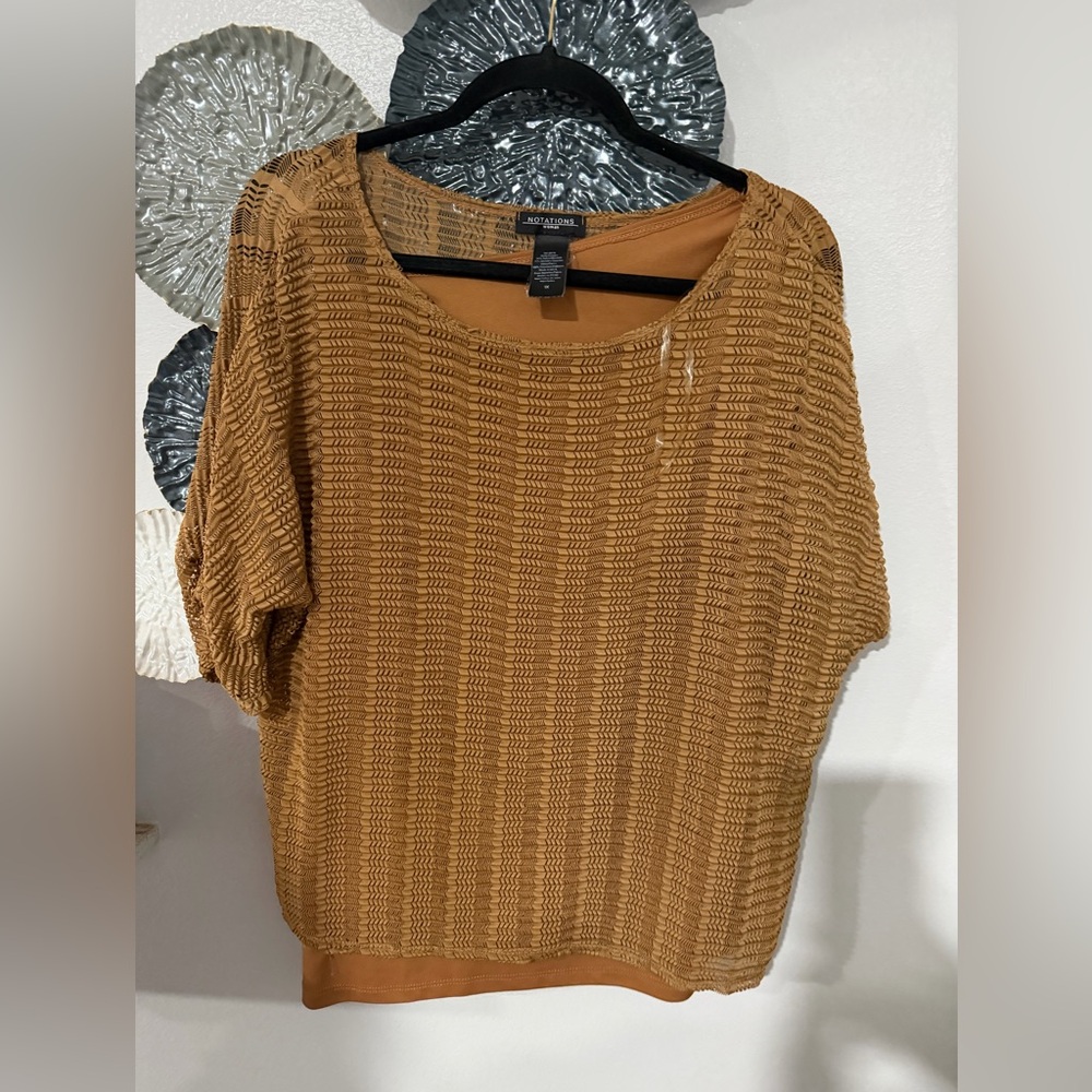 New York & Company Tan Knit Blouse